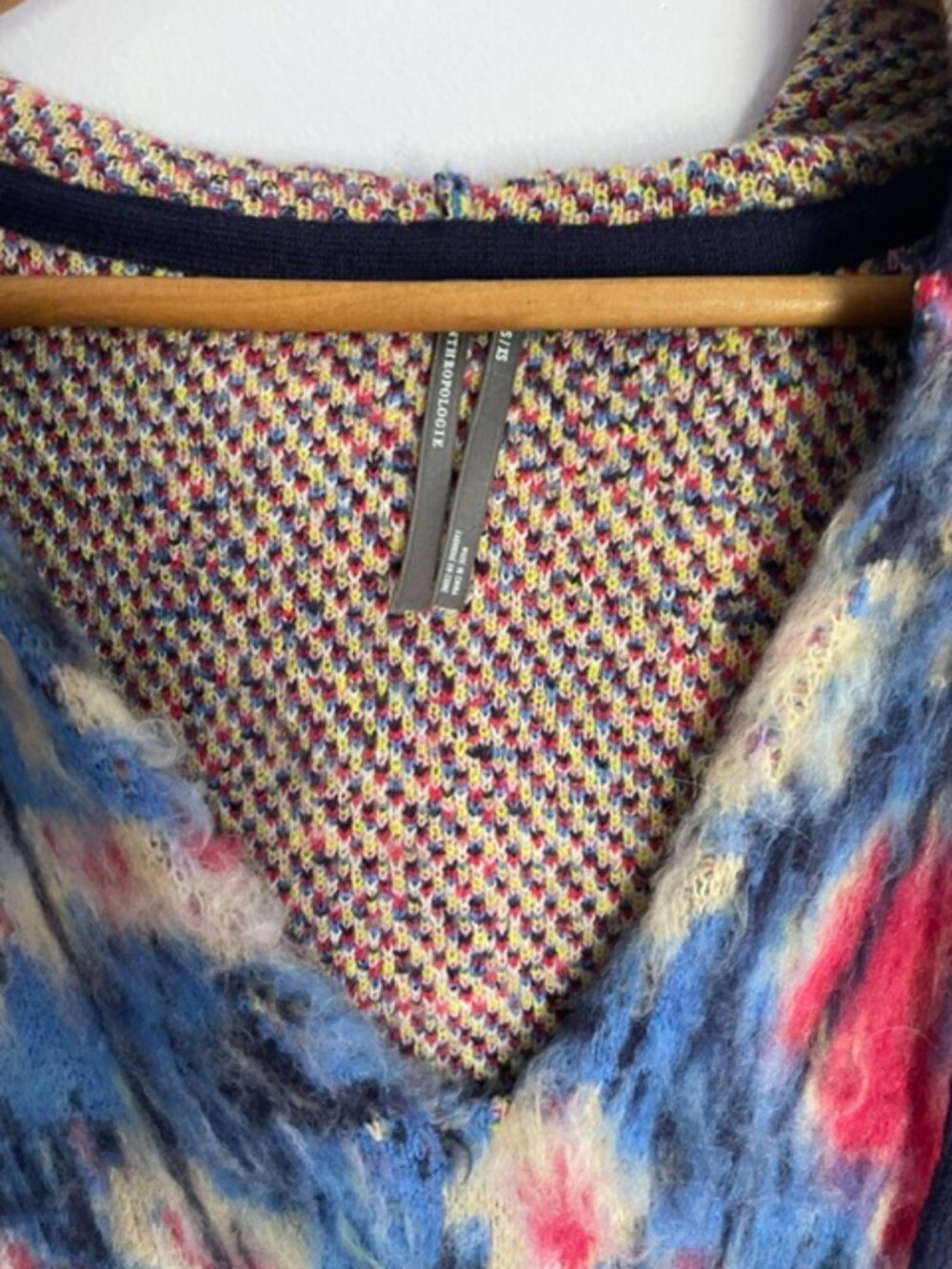 NWT-Anthropologie acrylic blend pullover, hooded, sweater-XS - Picture 3 of 5